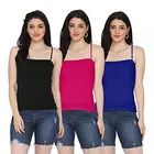 Cotton Blend Camisole for Women (Multicolor, S) (Pack of 3)