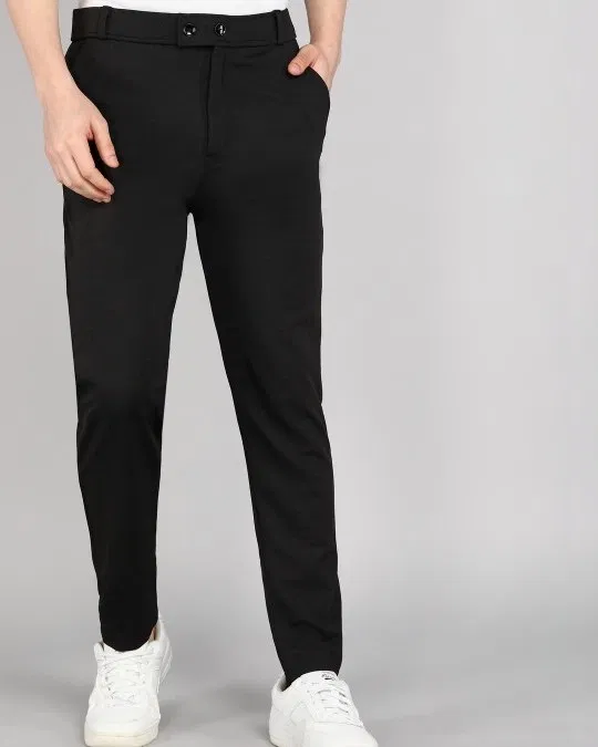 Lycra Blend Trouser for Men (Black, 32)