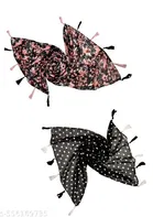 Chiffon Scarves for Women, Black, Pack of 2
