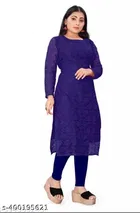 Net Kurti for Women,  Blue  