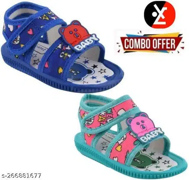 LifeO Sandals for Kids (Blue & Sky Blue, 2-2.5 Years) (Set of 2)