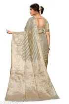 Organza Zari Woven Saree for Women 