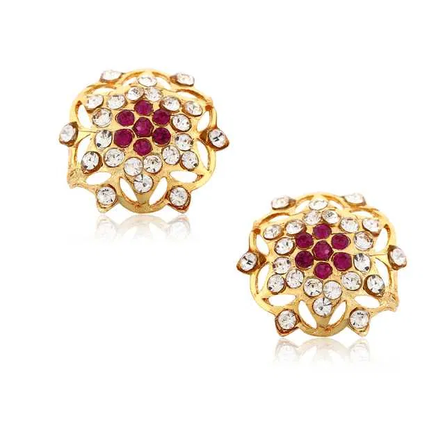 Vighnaharta Diamond Studded Alloy Stud Earring (Gold, ) (V-47)