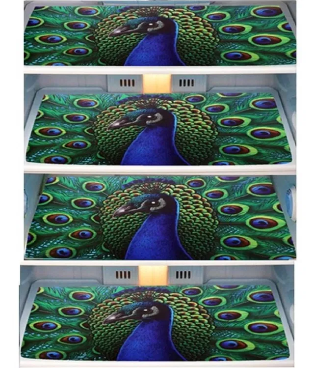 PVC Fridge Mat (Multicolor, Pack of 4)