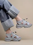 Solid Mesh Sandals for Girls 