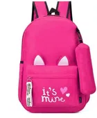 Polyester School Bag for Kids (Pink)