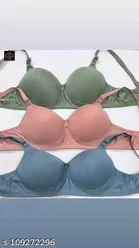 Cotton Blend Solid Padded Bra for Women 