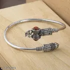 Silver Garnet Kada Bracelets for Women 