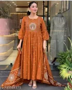Embroidered Flared Kurta Set for Women 