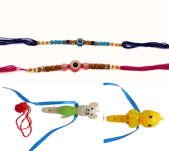 Synthetic Rakhi for Kids (Multicolor, Pack of 4)