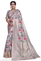 Cotton Linen Zari Woven Saree for Women 