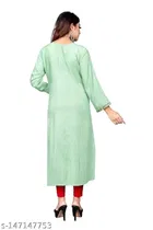 Rayon Slub Embroidered Kurti for Women 