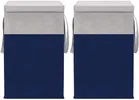 Canvas Laundry Basket,Blue & Grey,  