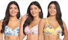Cotton Blend Printed Padded Bra for Women 