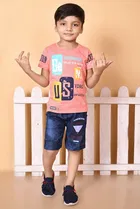 Cotton Blend Printed Clothing Set for Boys 