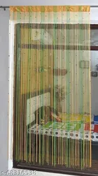 Polyester Beads Curtain for Door (Green, 7 Feet)