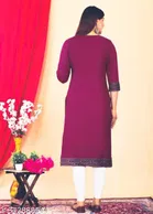 Rayon Solid Kurti for Women 