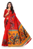 Art Silk Kalamkari Saree for Women 