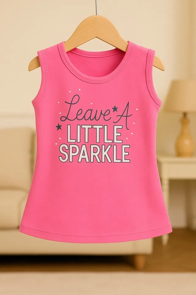 Printed Cotton Blend Dress for Girls (Pink, 0-6 Months)