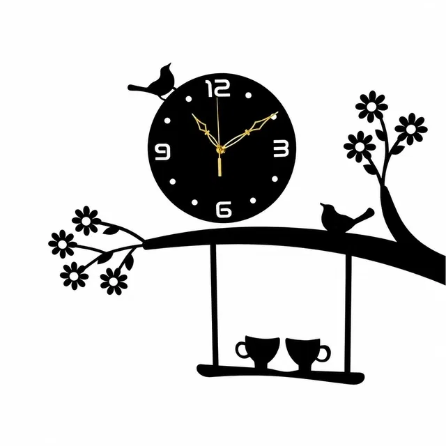 3D Acrylic Designer Wall Clock (Black)