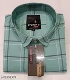 Cotton Blend Checkred Shirt for Men, Green 