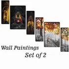 MDF 2 Pcs Designer Wall Painting for Home & Office 