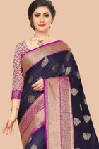 Banarasi Silk Jacquard Print Saree for Women 