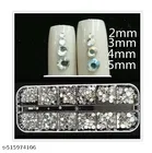 Palette Rhinestone 12 Styles DIY Nail Art Silver AB Crystall Diamonds for Manicure, Multi-colored