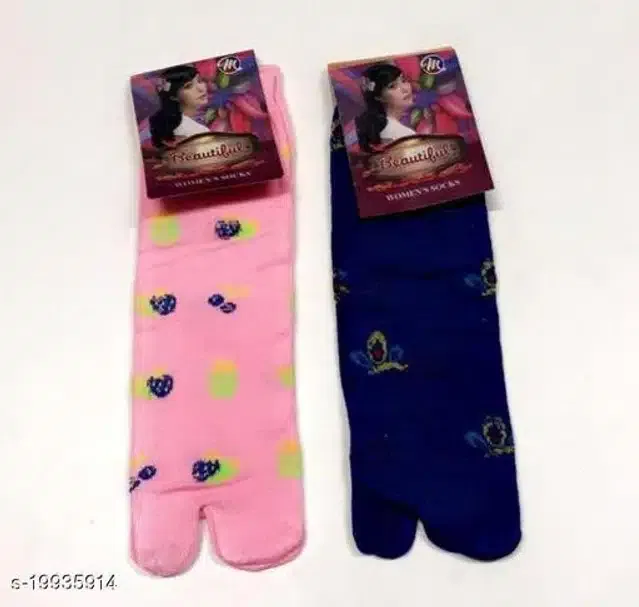 Cotton Socks for Women (Multicolor, Pack of 2)