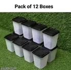 Plastic Storage Containers, White, Pack of 12 