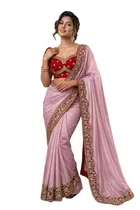 Bollywood Embroidered Chiffon Saree for Women 