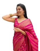 Kanjeevaram Silk Zari Woven Saree for Women 