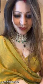 Jimmy Choo Embellished Saree For Women, Yellow