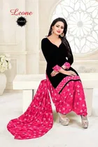 Sharda Fashionable Leon Crepe Women Printed Unstitched Casual Dress Material Suit 