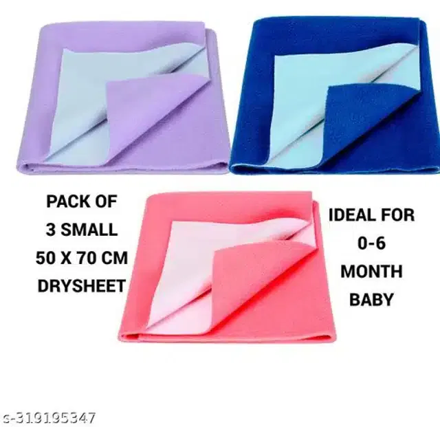 Cotton Mattress Protection Sheet (Multicolor, 28x20 inches) (Pack of 3)