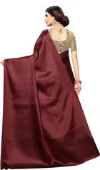 याशिका वीमेन साटन ब्लेंड कैज़ुअल साड़ी विद अन्स्टिच ब्लाउज पीस 