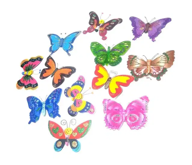 PVC Removable 3D Butterfly Wall Stickers (Multicolor, Pack of 12)