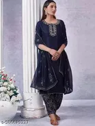 Solid A-line Kurta Set for Women 