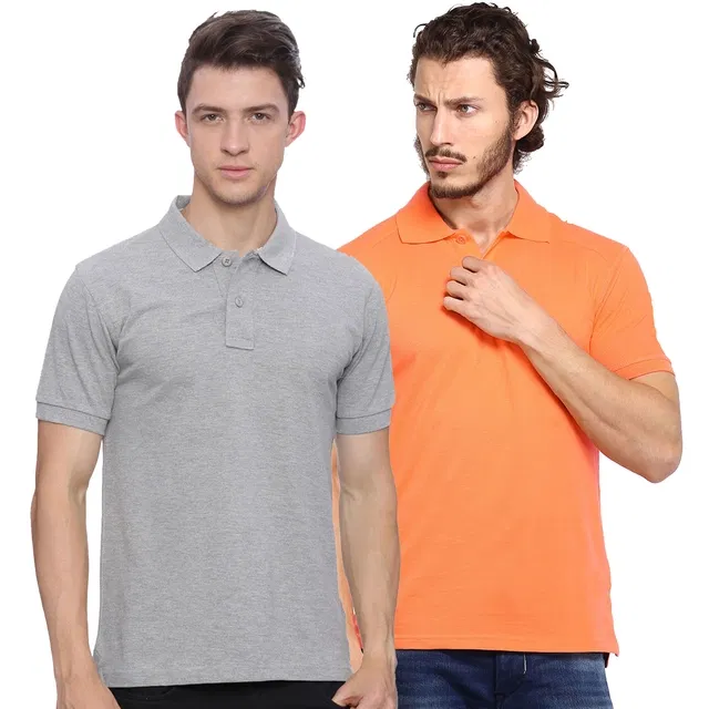 Polo T-shirts for Men, Pack of 2 (Multicolor, M)