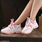 Casual Shoes for Women (Pink & White, 3)