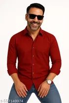 Cotton Blend Solid Shirt for Men, Multicolor, Pack of 2 