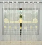 Sheer Plain Cream Door Curtain 7ft Combo 