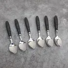 Stainless Steel Spoons (Black & Silver, Pack of 6)