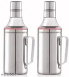 Stainless Steel Oil Dispenser (Multicolor, 1000 ml) (Pack of 2)