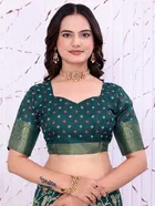 Dola Silk Printed Saree for Women, Green 