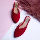 Solid Synthetic Mules for Women 