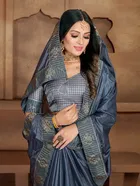 Vichitra Solid Saree for Women 