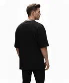 Polyester Printed T-Shirt for Men, Black 