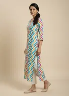 Cotton Blend Printed Kurti for Women, Multicolour 