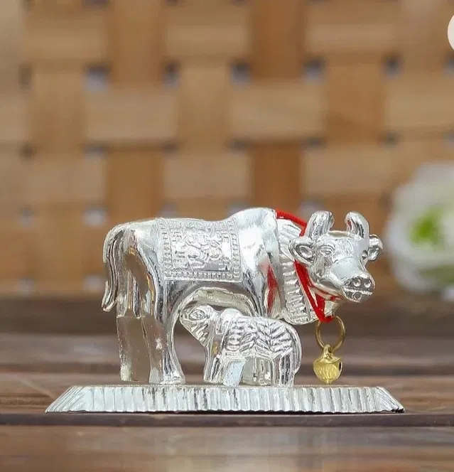 Kamdhenu Idol for Pooja (Silver)